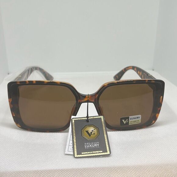 VG Women’s Tortoise Butterfly Squared Women’s Sunglasses - Picture 3 of 3